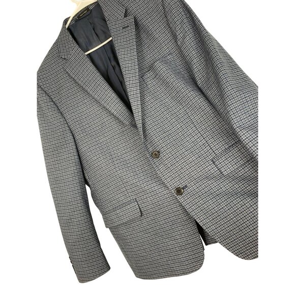 Lauren Ralph Lauren Mens Checkered Blazer Size 46R Polyester Blend Two-Button Si - Picture 1 of 7